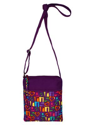 Anekaant La Borsa Alphabet Print Canvas Sling Bag Purple 4