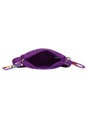 Anekaant La Borsa Alphabet Print Canvas Sling Bag Purple 5