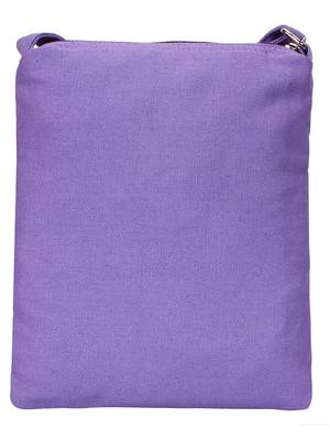 Anekaant La Borsa Alphabet Print Canvas Sling Bag Purple 3