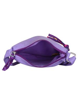 Anekaant La Borsa Alphabet Print Canvas Sling Bag Purple 5