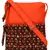 Anekaant La Borsa Alphabet Print Canvas Sling Bag Orange