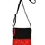 Anekaant La Borsa Alphabet Print Canvas Sling Bag Black and Red