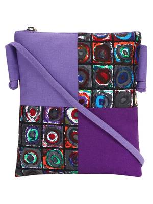 Anekaant La Borsa Print Canvas Sling Bag Purple 1