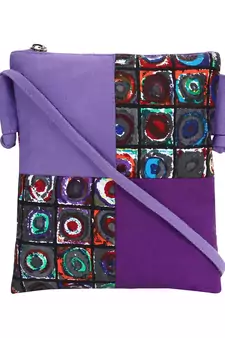 Anekaant La Borsa Print Canvas Sling Bag Purple