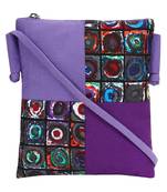 Anekaant La Borsa Print Canvas Sling Bag Purple