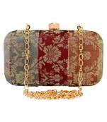 Anekaant Miniaudiere Party Clutch Bag Wine and Multicolour