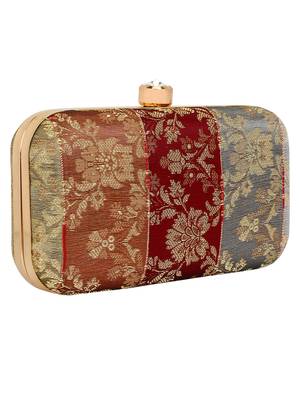 Anekaant Miniaudiere Party Clutch Bag Wine and Multicolour 2