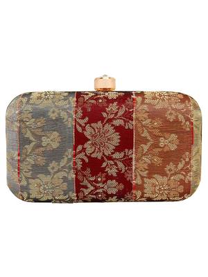 Anekaant Miniaudiere Party Clutch Bag Wine and Multicolour 3
