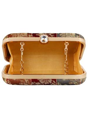 Anekaant Miniaudiere Party Clutch Bag Wine and Multicolour 4