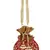 Anekaant Lotus Artsilk Party Potli Bag Red and Gold