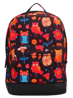 Anekaant Artsy Black and Multicoloured Cotton Polyester Backpack 1