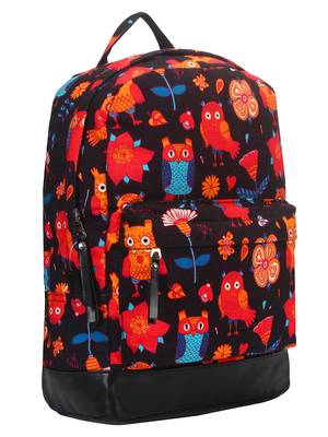 Anekaant Artsy Black and Multicoloured Cotton Polyester Backpack 2