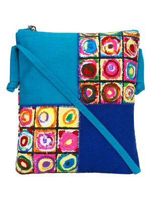Anekaant Classy Blue Cotton Sling bag 1