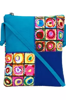 Anekaant Classy Blue Cotton Sling bag