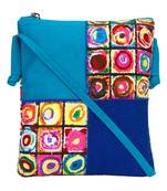 Anekaant Classy Blue Cotton Sling bag