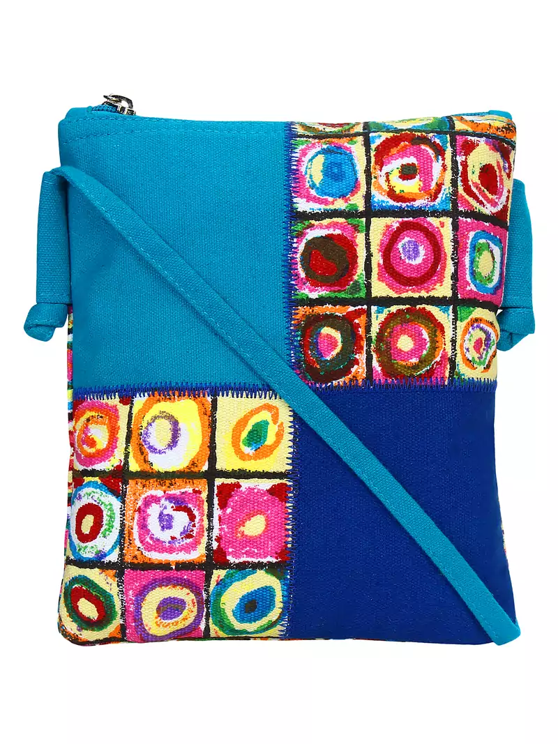 Anekaant Classy Blue Cotton Sling bag