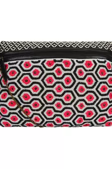 Anekaant Diamondus Pink Beaded Cotton Sling bag