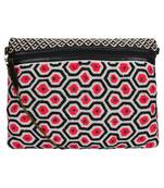 Anekaant Diamondus Pink Beaded Cotton Sling bag