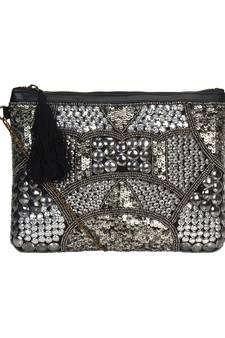 Anekaant Giltzy Silver Coinwork Cotton Sling bag
