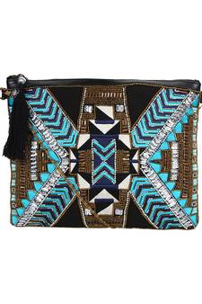 Anekaant Giltzy Black Sequin Cotton Sling bag