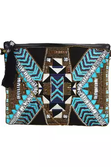 Anekaant Giltzy Black Sequin Cotton Sling bag