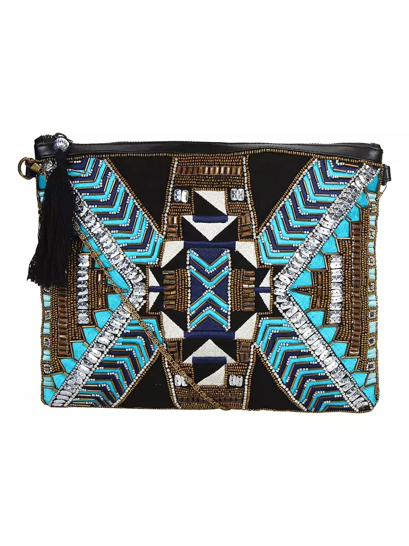 Anekaant Giltzy Black Sequin Cotton Sling bag