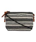 Anekaant Streak Black & White Jacquard and Cotton Sling bag