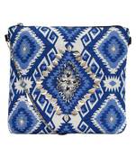 Anekaant Giltzy Blue Sequin Cotton Polyester Sling bag