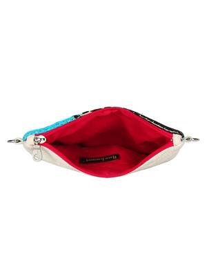Anekaant Spruce Green & Multicoloured Jacquard and Cotton Sling bag 4