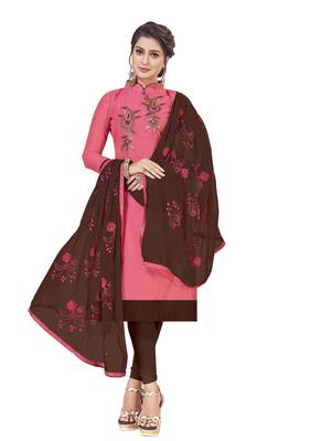 Peach embroidered chanderi salwar 1