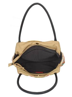 Anekaant Fleecy Multicoloured Beaded Jacquard and Cotton Handbag 4