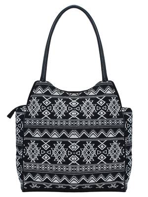 Anekaant Glitzy Black & Multicoloured Jacquard and Cotton Handbag 3