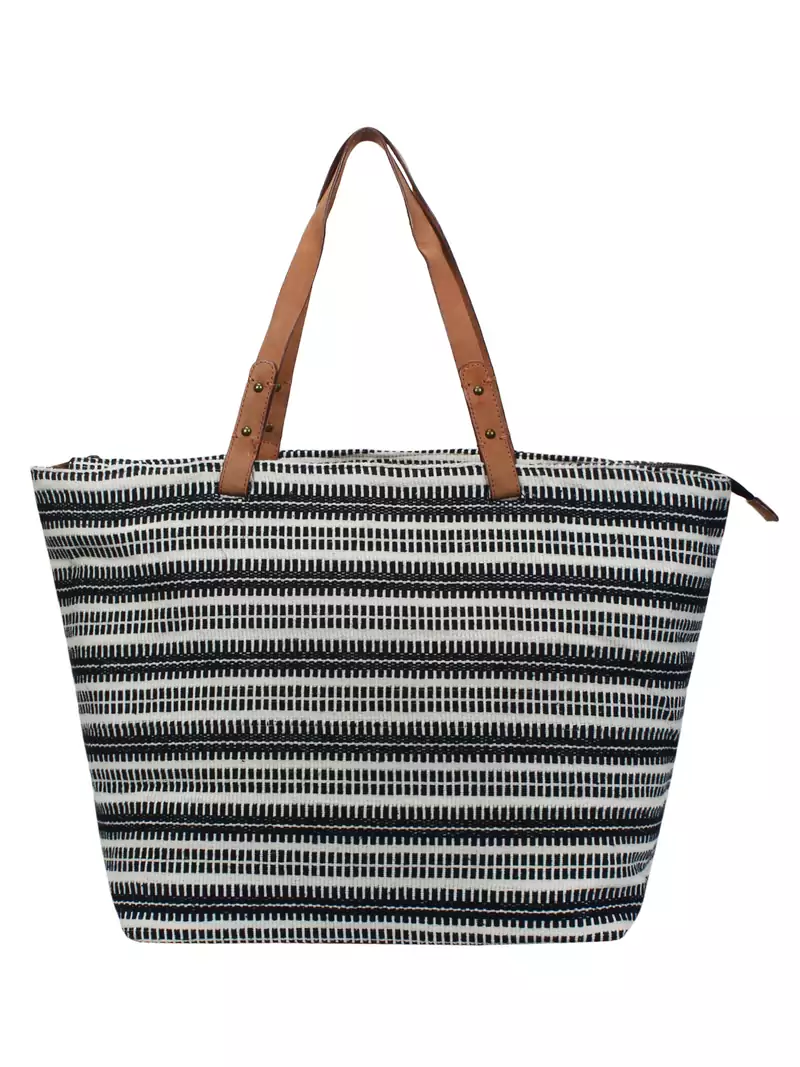 Anekaant Hoist Black & Multicoloured Jacquard and Cotton Handbag