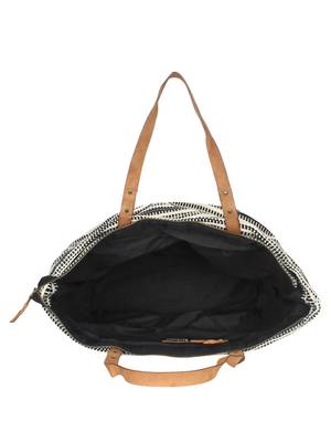 Anekaant Hoist Black & Multicoloured Jacquard and Cotton Handbag 4