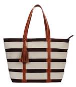 Anekaant Novus Brown & Off White Canvas Shoulder Bag