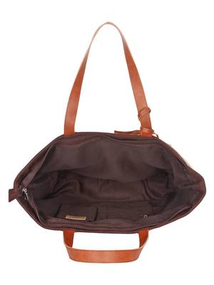 Anekaant Novus Brown & Off White Canvas Shoulder Bag 4