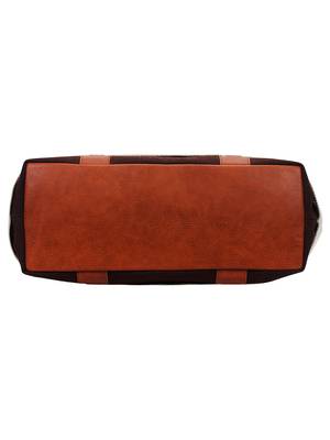 Anekaant Novus Brown & Off White Canvas Shoulder Bag 5