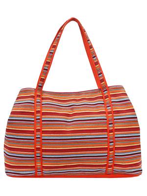 Anekaant Embroider Orange & Multicoloured Jacquard Handbag 3