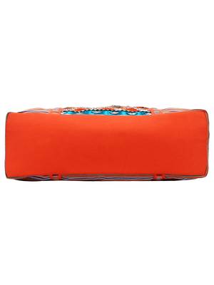 Anekaant Embroider Orange & Multicoloured Jacquard Handbag 5