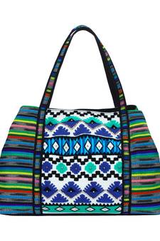 Anekaant Embroider Green & Multicoloured Jacquard Handbag