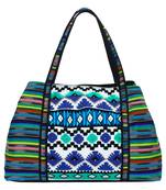 Anekaant Embroider Green & Multicoloured Jacquard Handbag