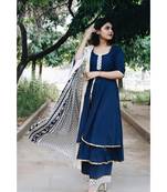 Royal Gold Blue Suit Set