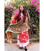 Crimson Red Chanderi Suit Set