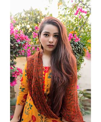 Mustard Red Mughal Butta Suit Set 3