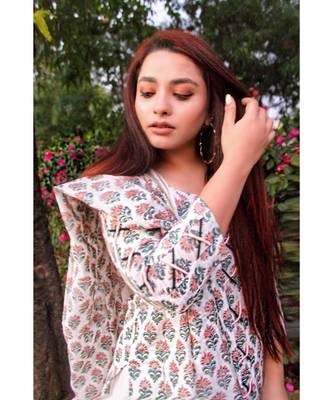 Amaryllis Floral Peach Chanderi Suit Set 4