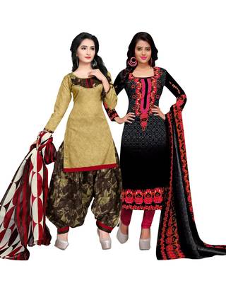 Cotton Printed Combo Salwar With Dupatta (Set Of 2) 1