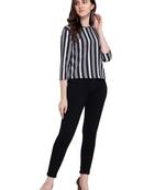 Black Printed Crepe Party Tops