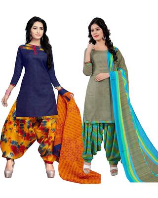 Cotton Printed Combo Salwar With Dupatta (Set Of 2) 1