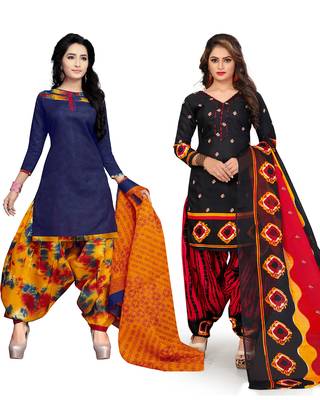 Cotton Printed Combo Salwar With Dupatta (Set Of 2) 1