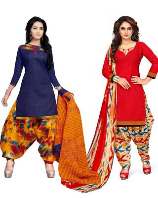 Cotton Printed Combo Salwar With Dupatta (Set Of 2) 1